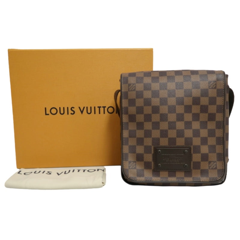 LOUIS VUITTON Brooklyn Damier Shoulder Bag PVC Brown With Original Box DustyBag