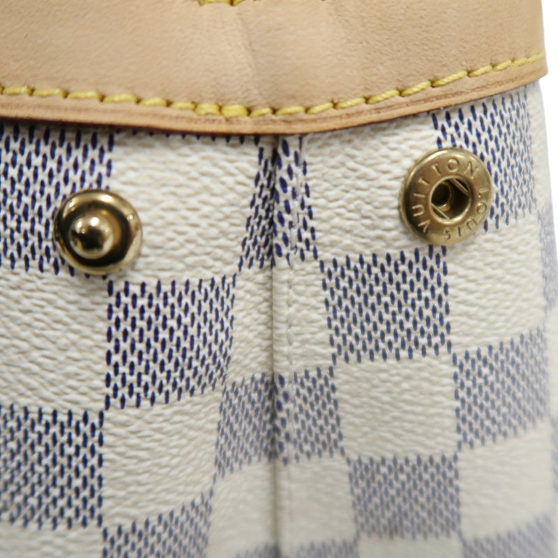 LOUIS VUITTON  Damier Azur Hampstead Tote Bag Canvas Cowhide White Gold Hardware