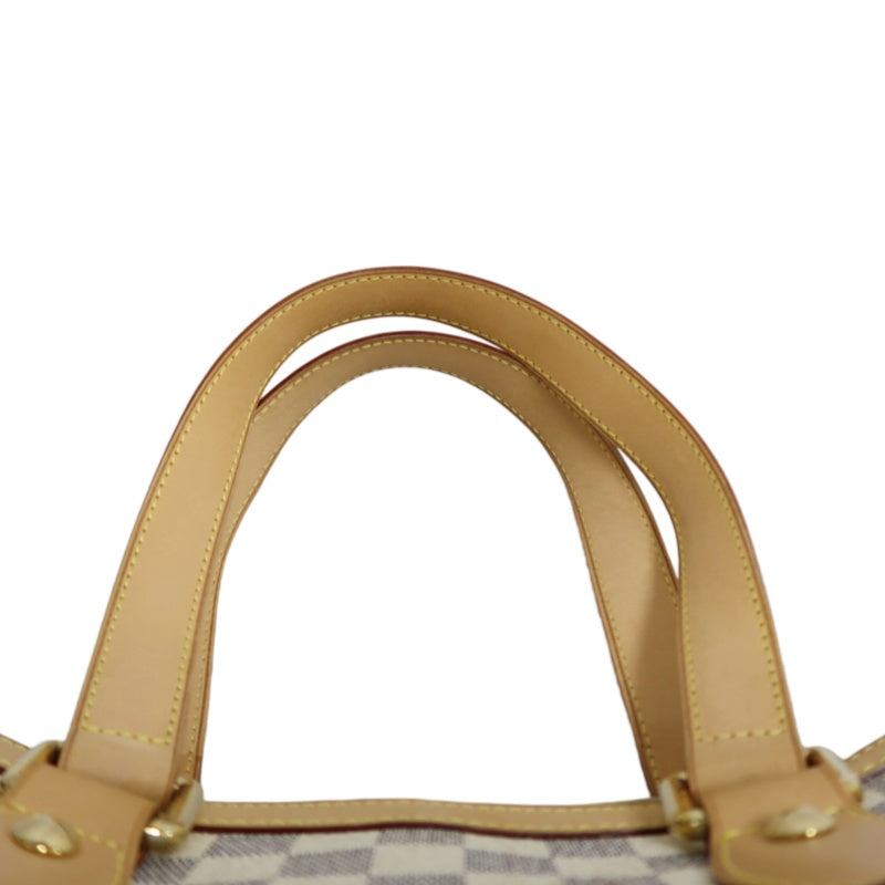LOUIS VUITTON  Damier Azur Hampstead Tote Bag Canvas Cowhide White Gold Hardware