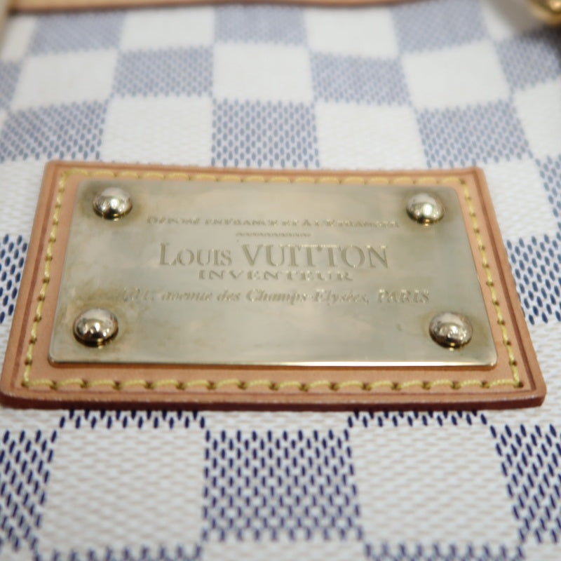 LOUIS VUITTON  Damier Azur Hampstead Tote Bag Canvas Cowhide White Gold Hardware