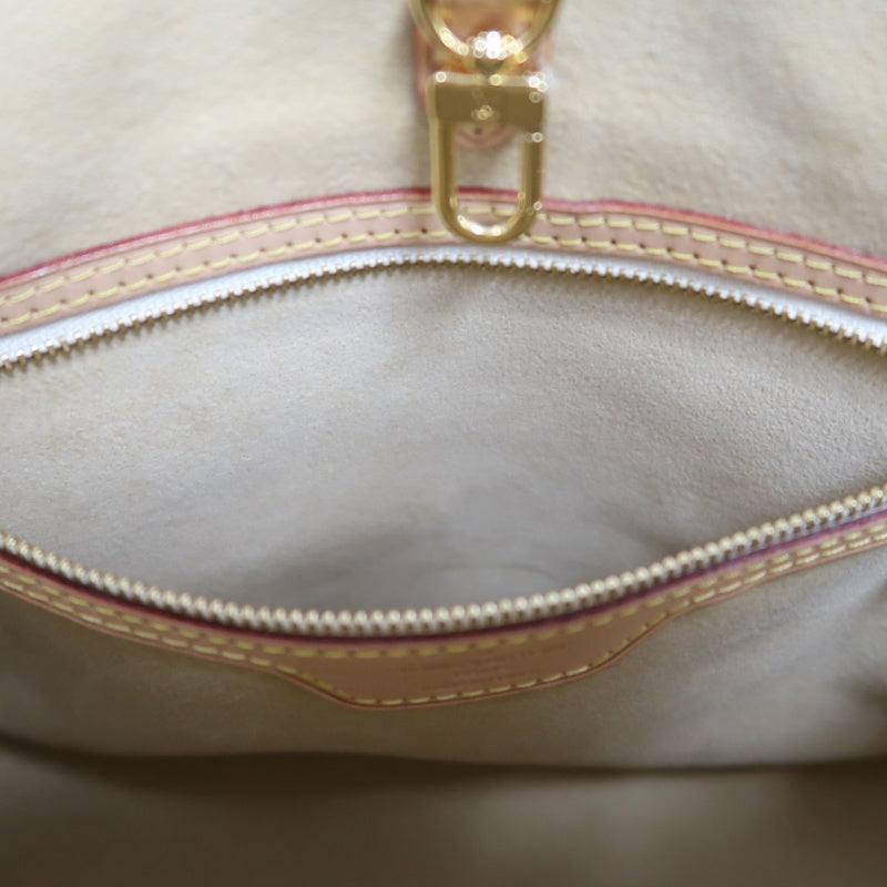 LOUIS VUITTON  Damier Azur Hampstead Tote Bag Canvas Cowhide White Gold Hardware