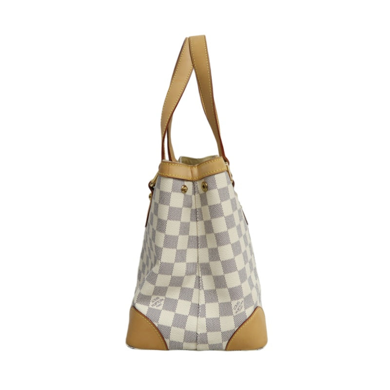 LOUIS VUITTON  Damier Azur Hampstead Tote Bag Canvas Cowhide White Gold Hardware