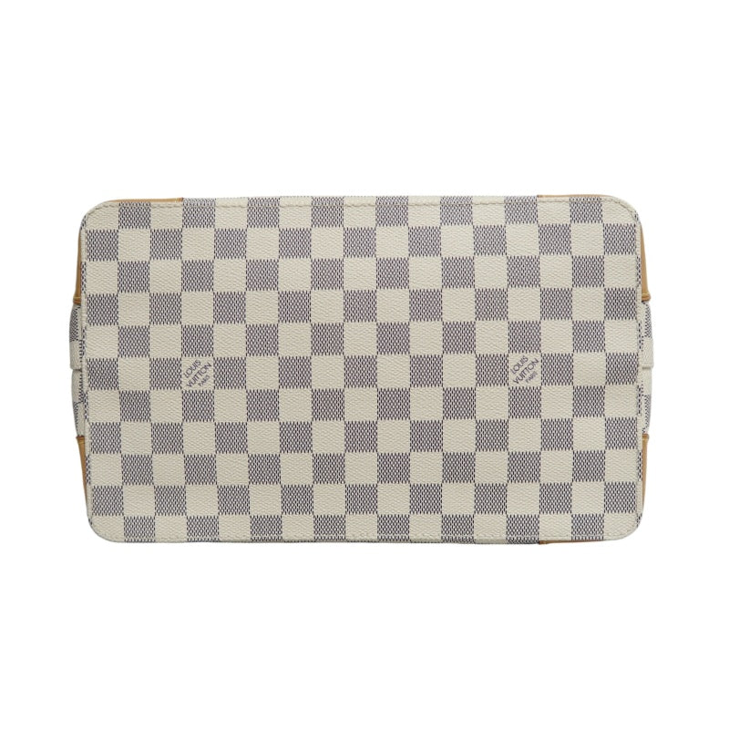 LOUIS VUITTON  Damier Azur Hampstead Tote Bag Canvas Cowhide White Gold Hardware