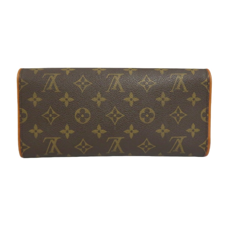 LOUIS VUITTON Vintage Monogram Pochette Twin Shoulder Bag Canvas Cowhide Brown Gold Hardware