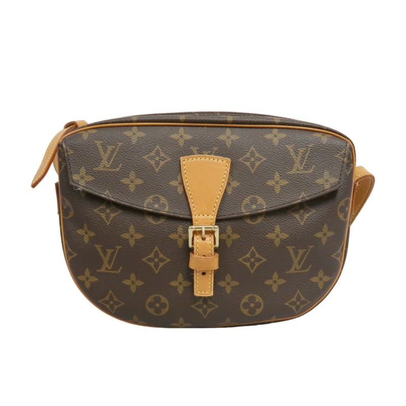 LOUIS VUITTON Vintage Monogram Jeanne Fille Shoulder Bag Canvas Cowhide Brown Gold Hardware