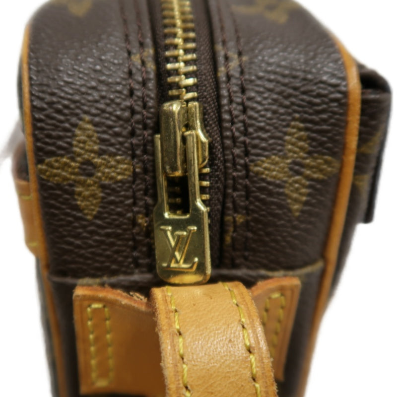 LOUIS VUITTON Vintage Monogram Jeanne Fille Shoulder Bag Canvas Cowhide Brown Gold Hardware