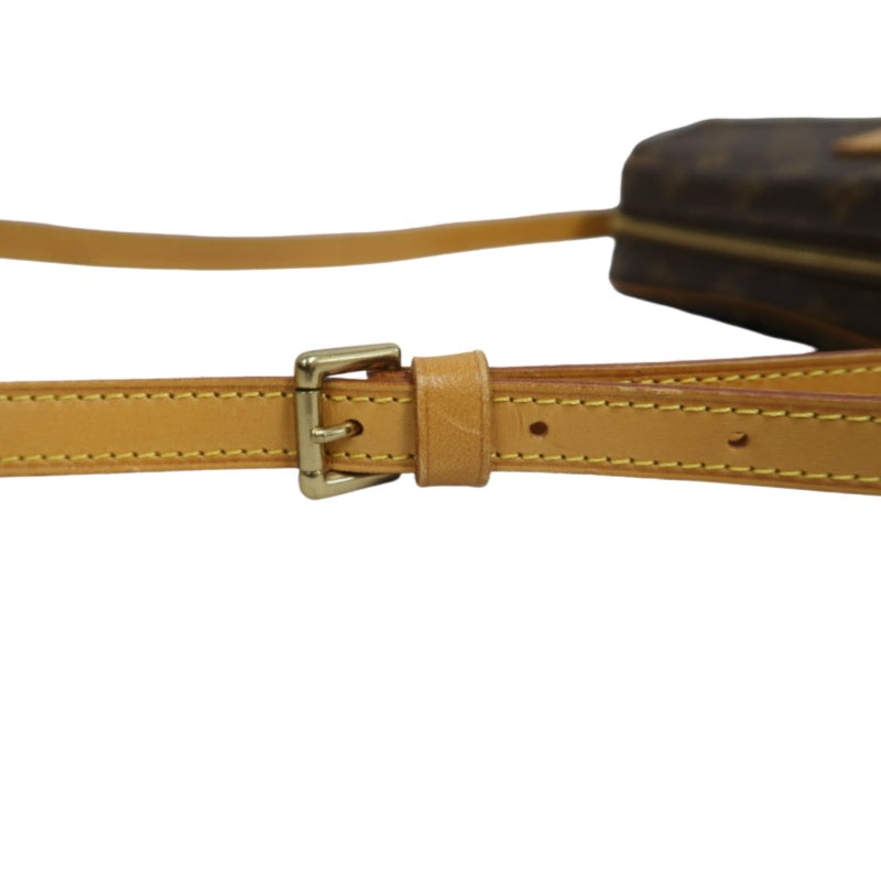 LOUIS VUITTON Vintage Monogram Jeanne Fille Shoulder Bag Canvas Cowhide Brown Gold Hardware