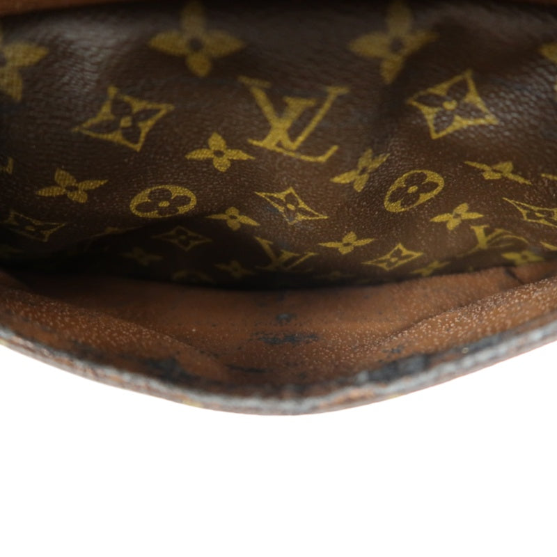 LOUIS VUITTON Vintage Monogram Jeanne Fille Shoulder Bag Canvas Cowhide Brown Gold Hardware