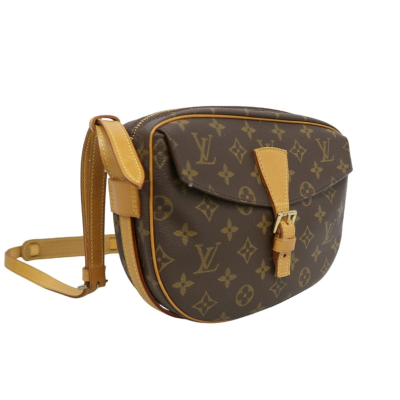 LOUIS VUITTON Vintage Monogram Jeanne Fille Shoulder Bag Canvas Cowhide Brown Gold Hardware