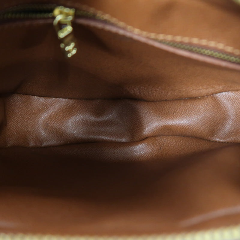 LOUIS VUITTON Vintage Monogram Jeanne Fille Shoulder Bag Canvas Cowhide Brown Gold Hardware