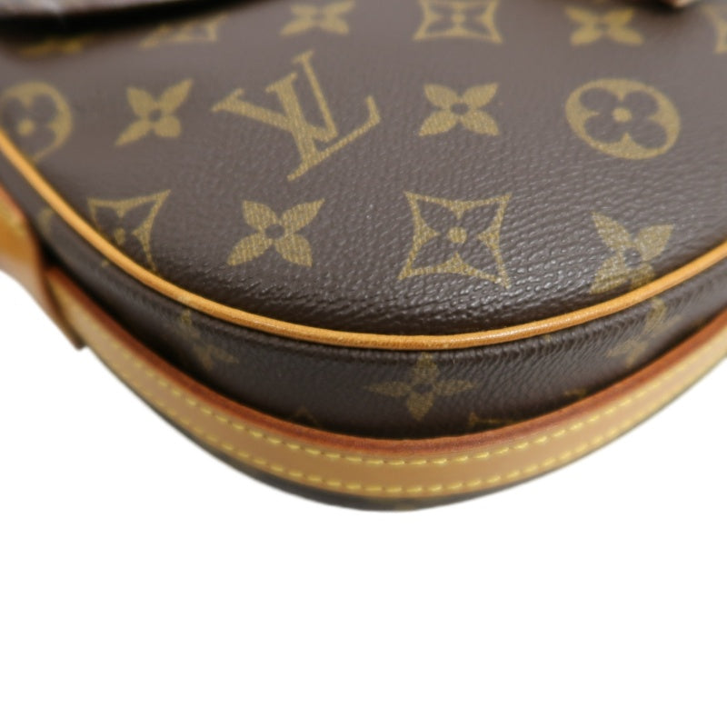 LOUIS VUITTON Vintage Monogram Jeanne Fille Shoulder Bag Canvas Cowhide Brown Gold Hardware