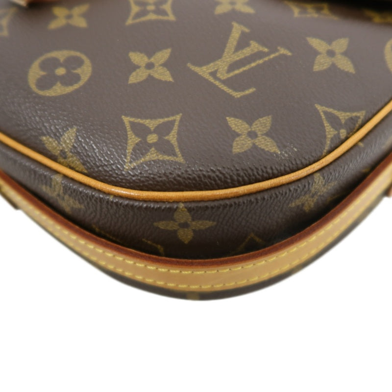LOUIS VUITTON Vintage Monogram Jeanne Fille Shoulder Bag Canvas Cowhide Brown Gold Hardware