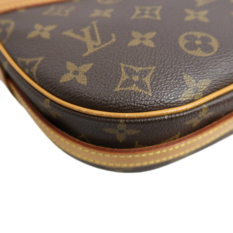 LOUIS VUITTON Vintage Monogram Jeanne Fille Shoulder Bag Canvas Cowhide Brown Gold Hardware