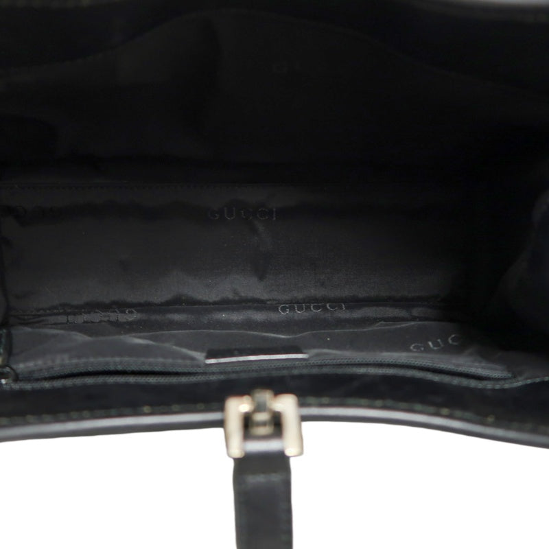 GUCCI GG Monogram Canvas Jackie Hobo Handbag Dark Brown Classic Pattern Black Leather Trim Silver Hardware Vintage Iconic Elegant Casual Shoulder Bag