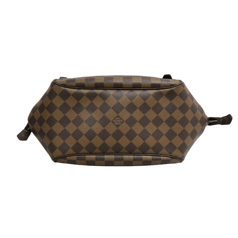 LOUIS VUITTON Damier Ebene Belem Handbag Brown Checkerboard Canvas Leather Shoulder Strap Gold Hardware Spacious Classic Daily Work Bag