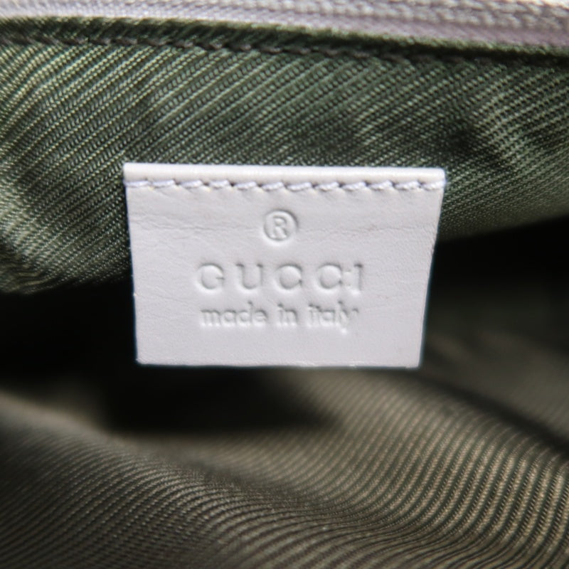 GUCCI GG Supreme Canvas Mini Shoulder Bag Lavender Purple Leather Trim Silver Hardware