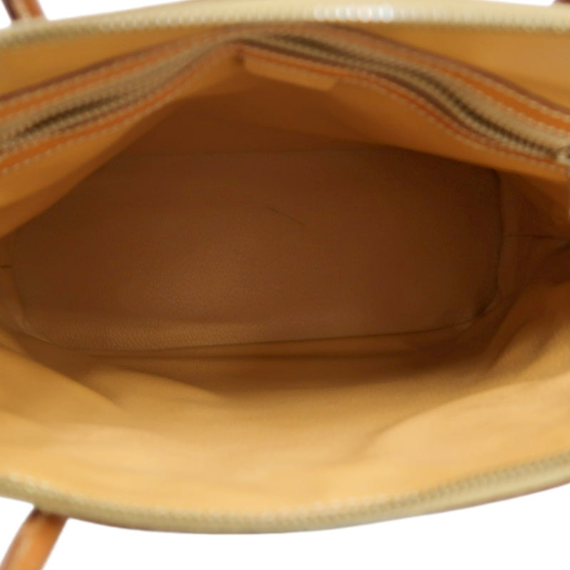 CELINE Macadam Monogram Dome Handbag Brown Canvas Tan Leather Handle Gold Hardware Vintage Classic Casual Work Bag