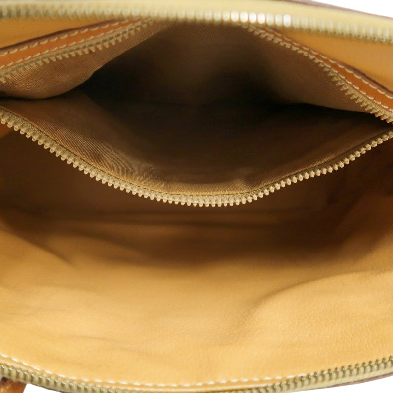 CELINE Macadam Monogram Dome Handbag Brown Canvas Tan Leather Handle Gold Hardware Vintage Classic Casual Work Bag