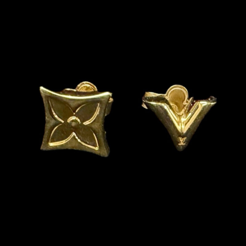 LOUIS VUITTON Gold-Tone Alloy Stud Earrings