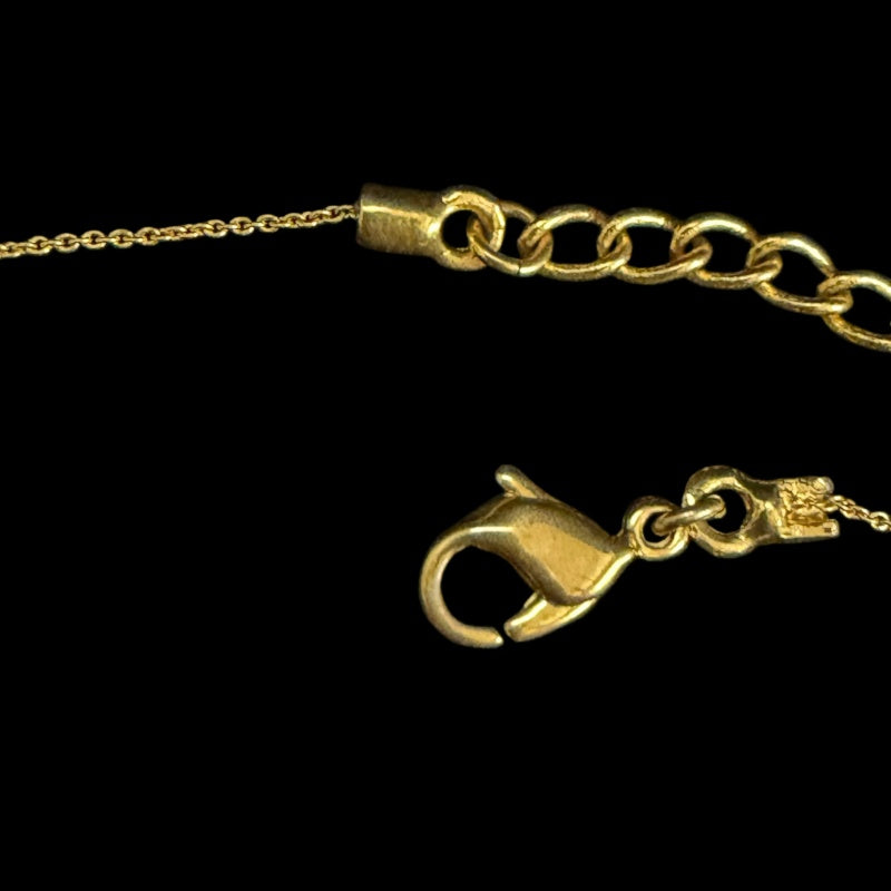 DIOR Classic CD Logo Letter Pendant Necklace Gold Tone Hardware