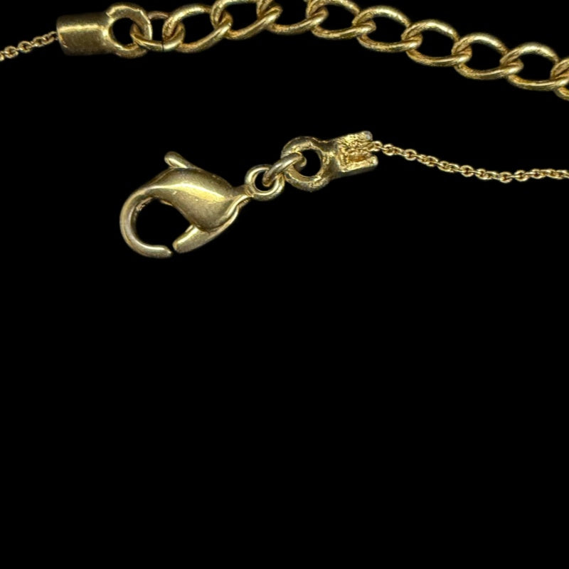DIOR Classic CD Logo Letter Pendant Necklace Gold Tone Hardware