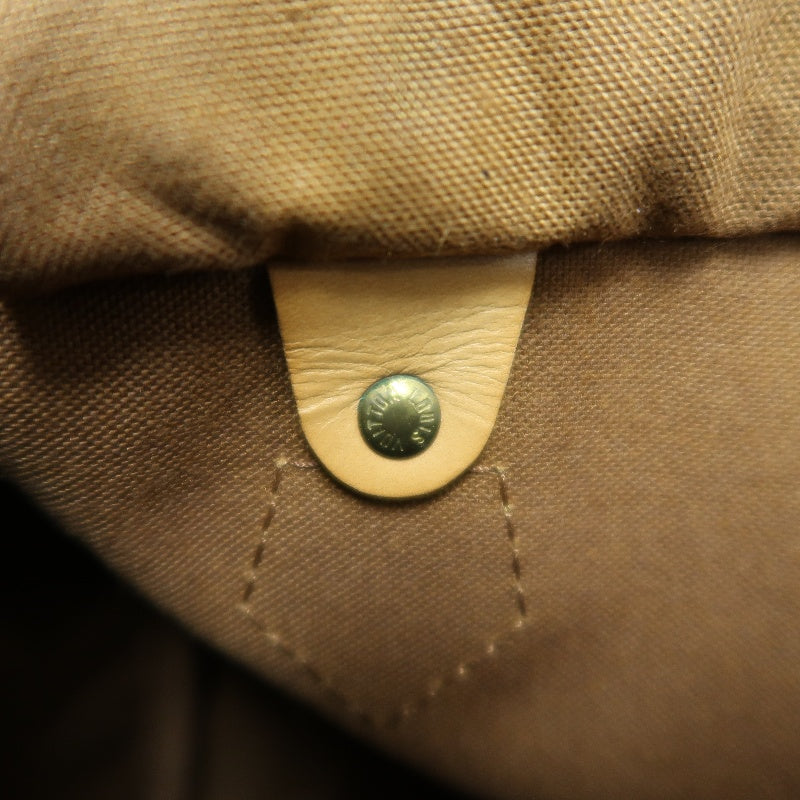 LOUIS VUITTON Monogram Speedy 25 Boston Handbag Brown Classic Canvas Tan Patina Calfskin Trim Original Padlock and Key Included Timeless Iconic Vintage Casual Everyday Bag
