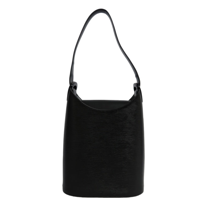 LOUISVUITTON Vintage Epi Noir Black Leather Verso Hobo Bucket Shoulder Bag, Matching Full Leather Slim Strap, Comes With Original Dust Bag