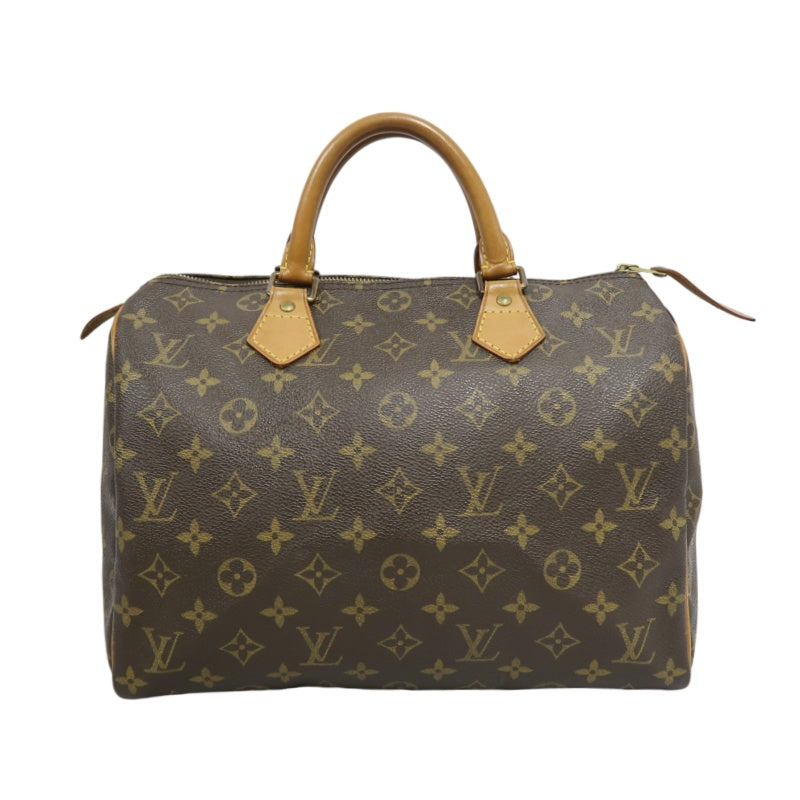 LOUIS VUITTON Vintage Monogram Speedy 30 Handbag Canvas Cowhide Brown Gold Hardware