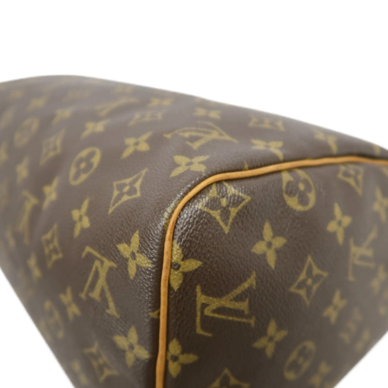 LOUIS VUITTON Vintage Monogram Speedy 30 Handbag Canvas Cowhide Brown Gold Hardware