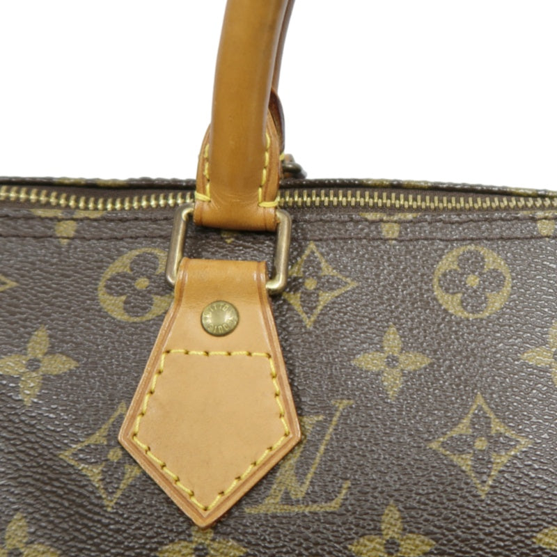 LOUIS VUITTON Vintage Monogram Speedy 30 Handbag Canvas Cowhide Brown Gold Hardware
