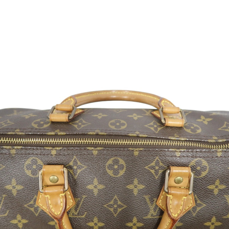 LOUIS VUITTON Vintage Monogram Speedy 30 Handbag Canvas Cowhide Brown Gold Hardware