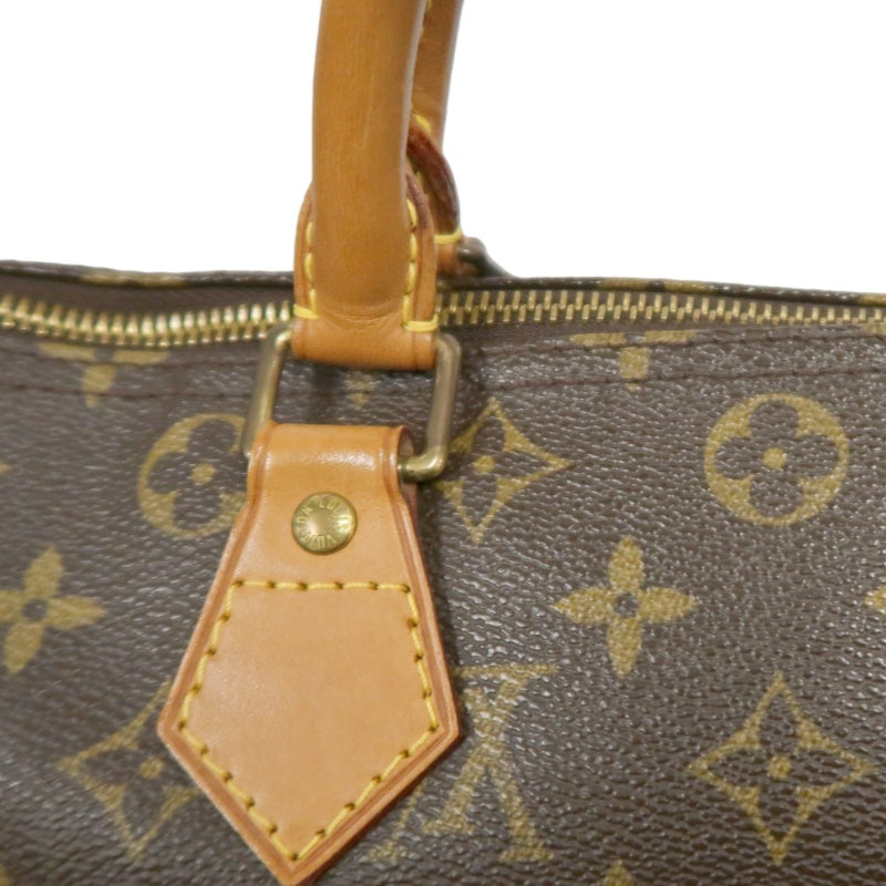 LOUIS VUITTON Vintage Monogram Speedy 30 Handbag Canvas Cowhide Brown Gold Hardware