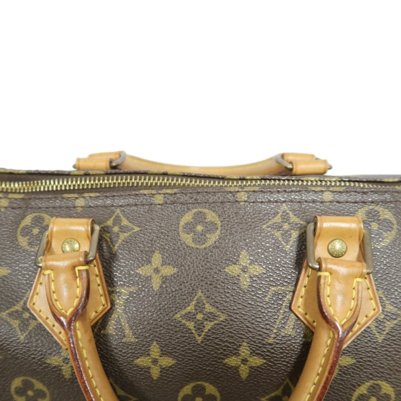 LOUIS VUITTON Vintage Monogram Speedy 30 Handbag Canvas Cowhide Brown Gold Hardware