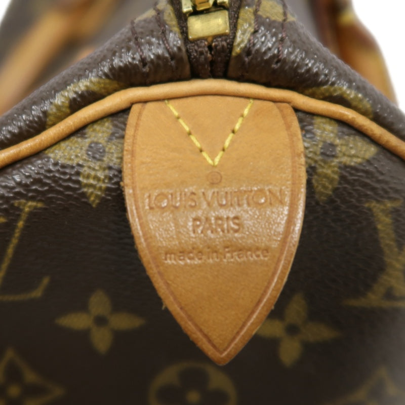 LOUIS VUITTON Vintage Monogram Speedy 30 Handbag Canvas Cowhide Brown Gold Hardware