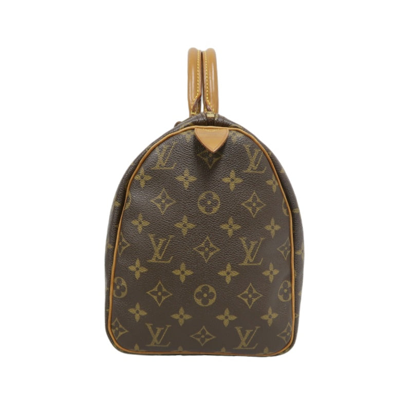 LOUIS VUITTON Vintage Monogram Speedy 30 Handbag Canvas Cowhide Brown Gold Hardware