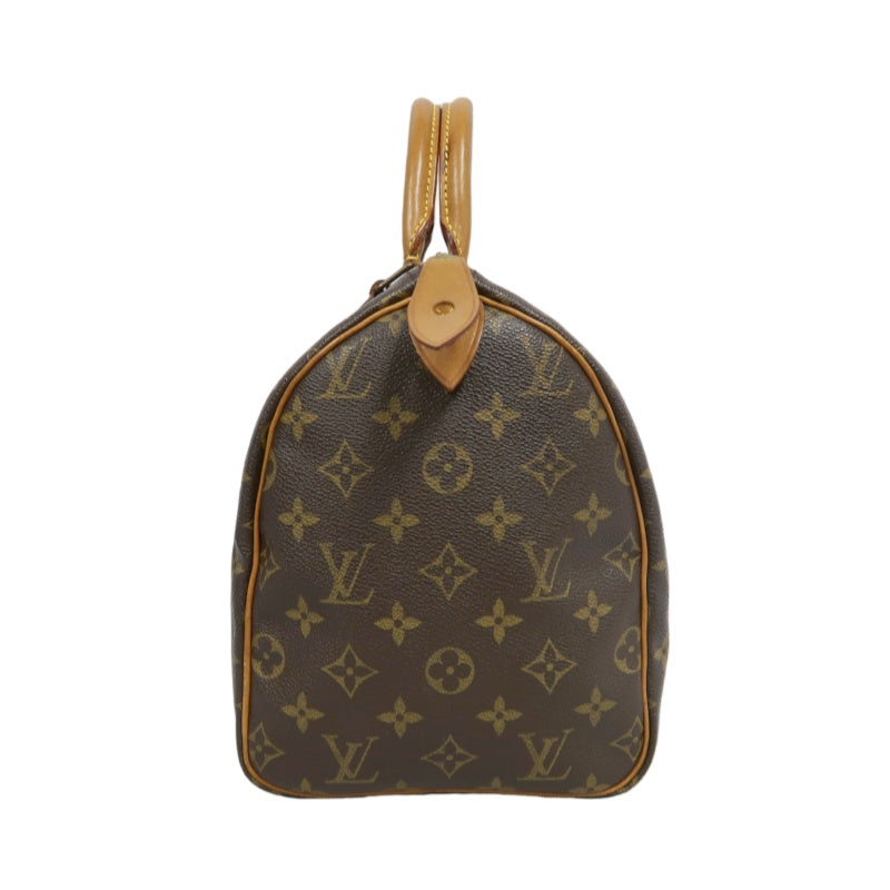 LOUIS VUITTON Vintage Monogram Speedy 30 Handbag Canvas Cowhide Brown Gold Hardware