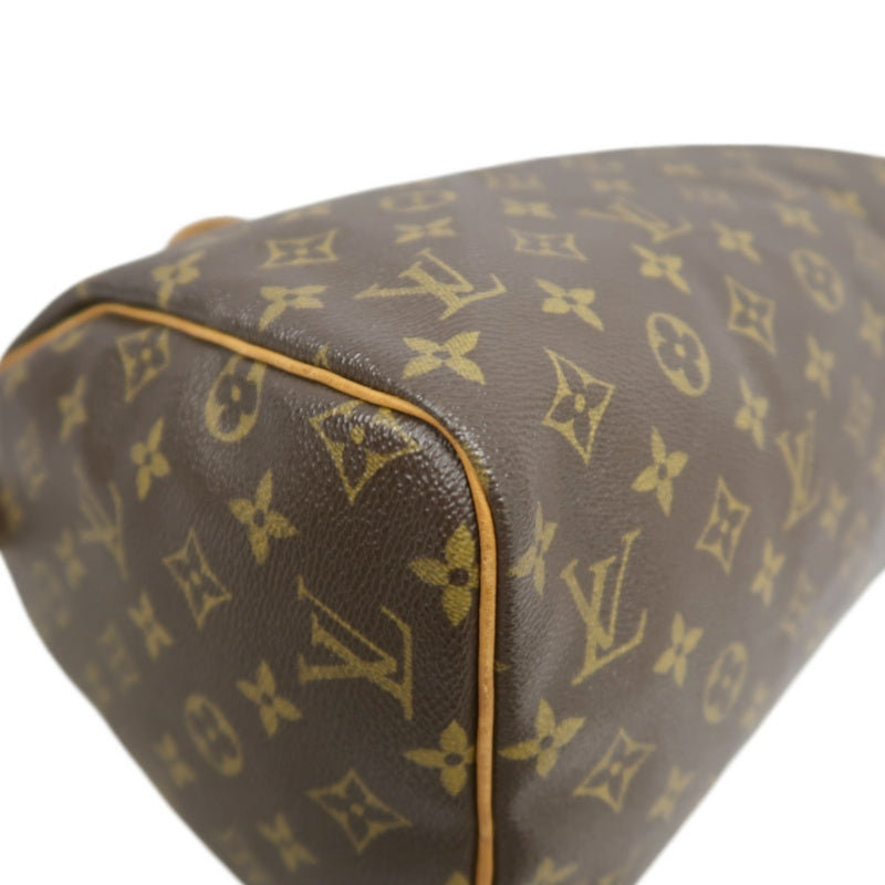 LOUIS VUITTON Vintage Monogram Speedy 30 Handbag Canvas Cowhide Brown Gold Hardware