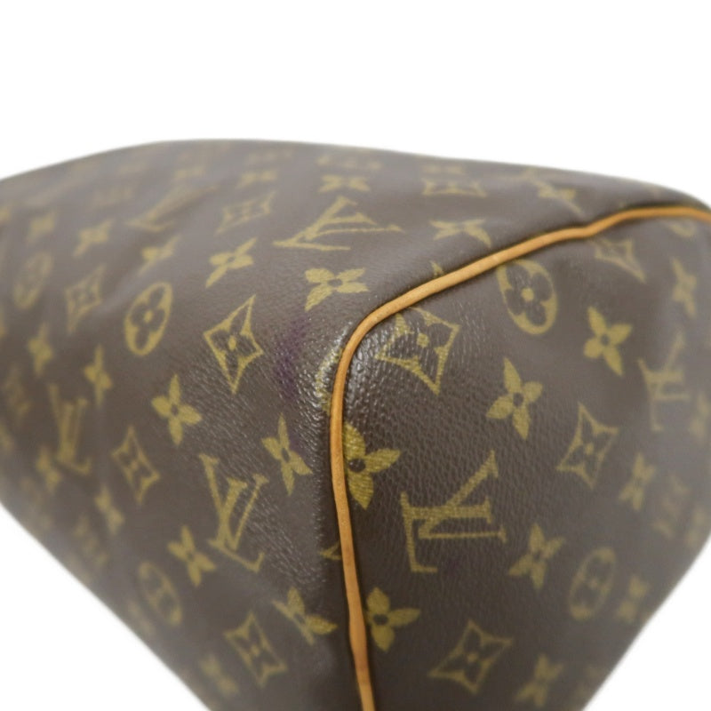 LOUIS VUITTON Vintage Monogram Speedy 30 Handbag Canvas Cowhide Brown Gold Hardware
