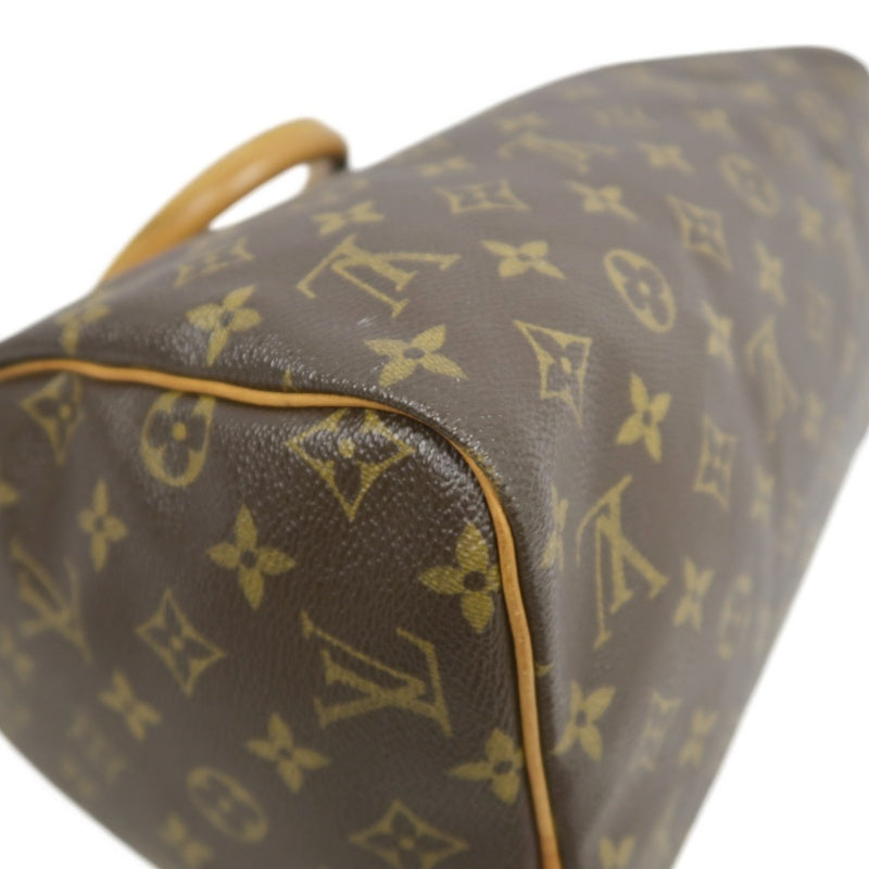 LOUIS VUITTON Vintage Monogram Speedy 30 Handbag Canvas Cowhide Brown Gold Hardware