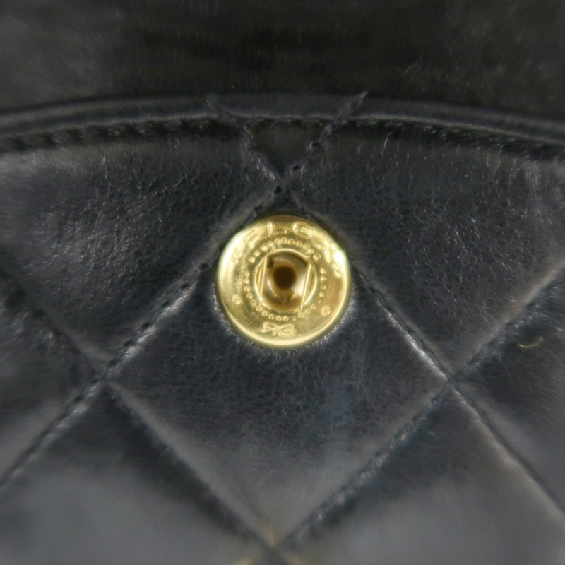 CHANEL Jumbo Size Vintage Matelasse Classic Flap Chain Shoulder Bag Lambskin Black Gold Hardware