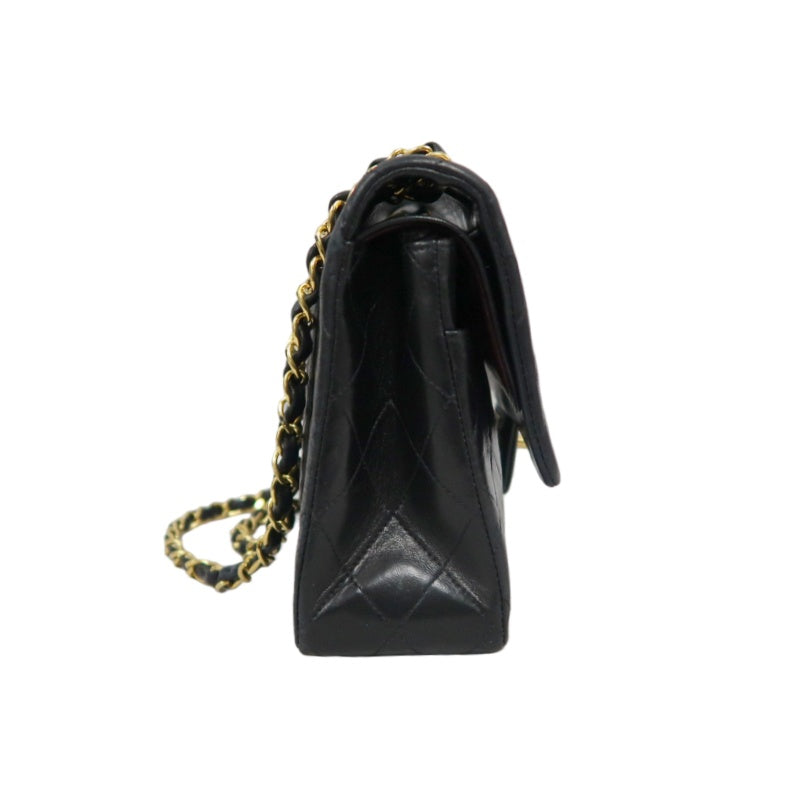 CHANEL Jumbo Size Vintage Matelasse Classic Flap Chain Shoulder Bag Lambskin Black Gold Hardware