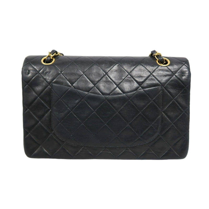 CHANEL Jumbo Size Vintage Matelasse Classic Flap Chain Shoulder Bag Lambskin Black Gold Hardware