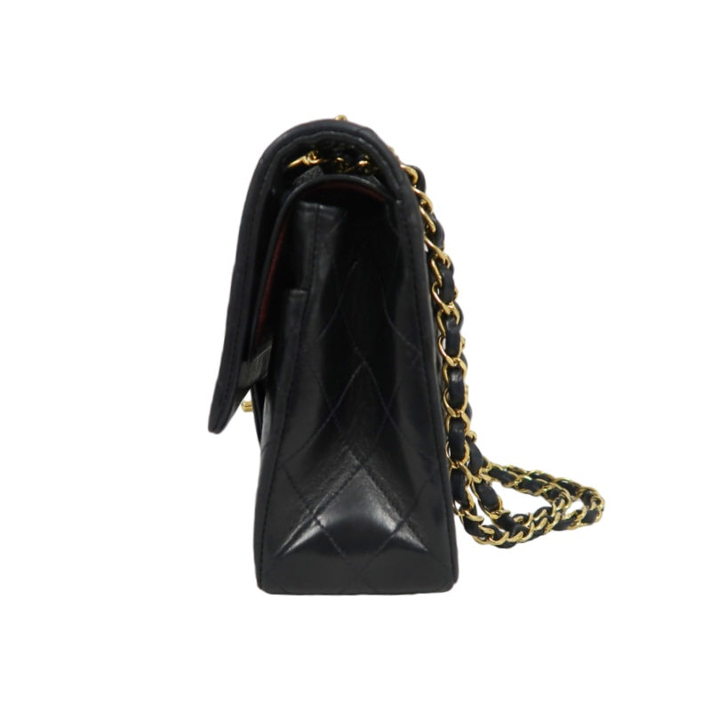 CHANEL Jumbo Size Vintage Matelasse Classic Flap Chain Shoulder Bag Lambskin Black Gold Hardware