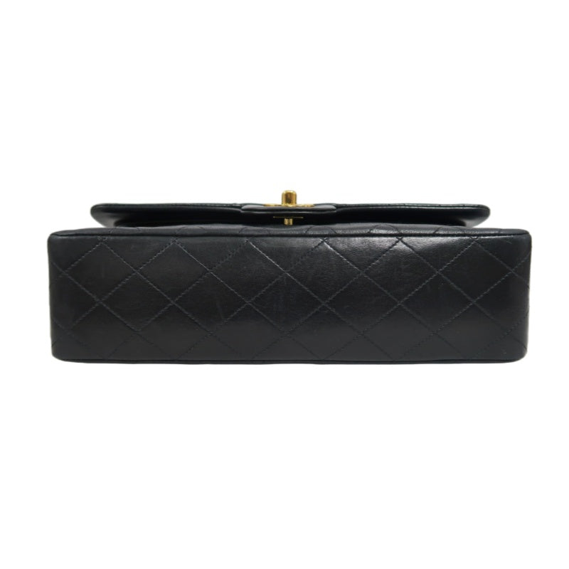 CHANEL Jumbo Size Vintage Matelasse Classic Flap Chain Shoulder Bag Lambskin Black Gold Hardware