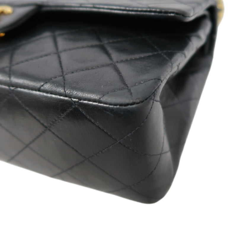 CHANEL Jumbo Size Vintage Matelasse Classic Flap Chain Shoulder Bag Lambskin Black Gold Hardware