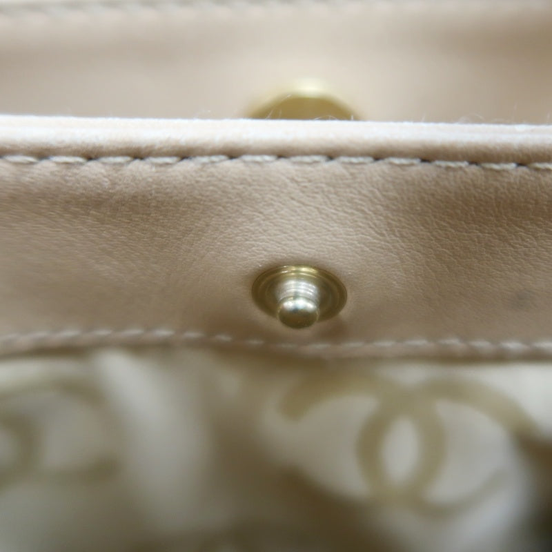 CHANEL Vintage Matelasse Wild Stitch Tote Bag Lambskin Beige Gold Hardware