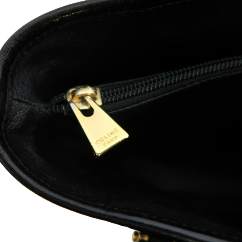 CELINE Macadam Monogram Dot Pattern Bucket Tote Bag Brown Black PVC Canvas Black Calfskin Trim Gold Horsebit Hardware Vintage Spacious Casual Shoulder Bag