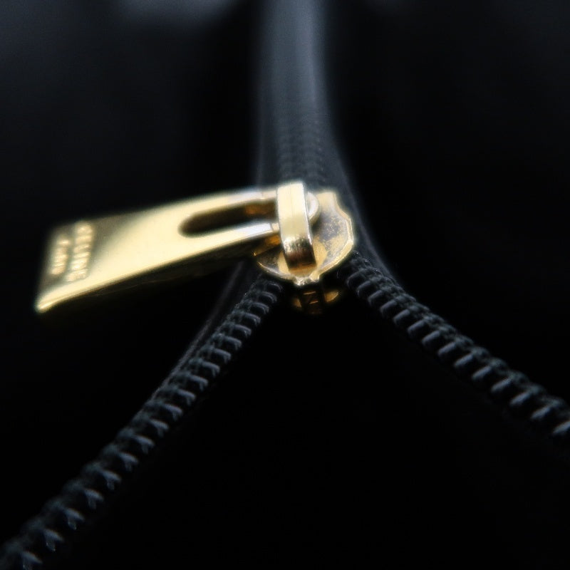 CELINE Macadam Monogram Dot Pattern Bucket Tote Bag Brown Black PVC Canvas Black Calfskin Trim Gold Horsebit Hardware Vintage Spacious Casual Shoulder Bag