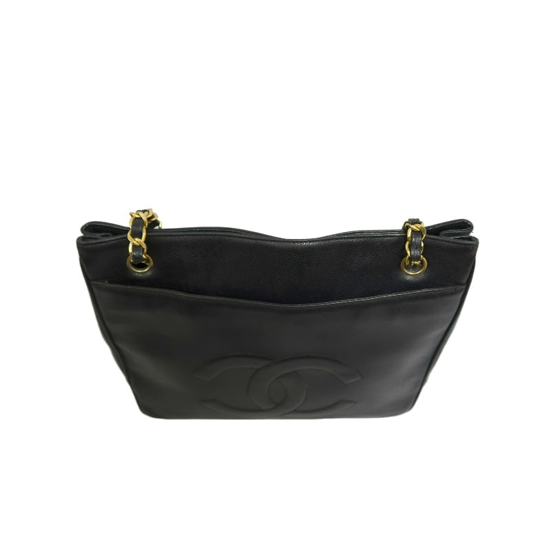 CHANEL Caviar Leather Tote Shoulder Bag, Black, Gold‑Tone Hardware