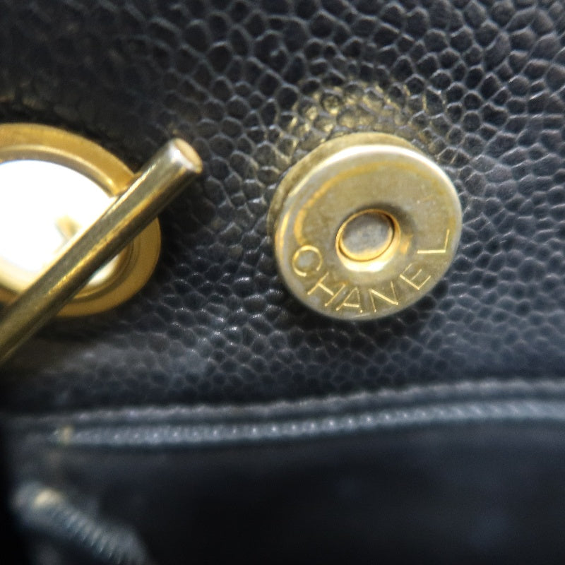 CHANEL Caviar Leather Tote Shoulder Bag, Black, Gold‑Tone Hardware
